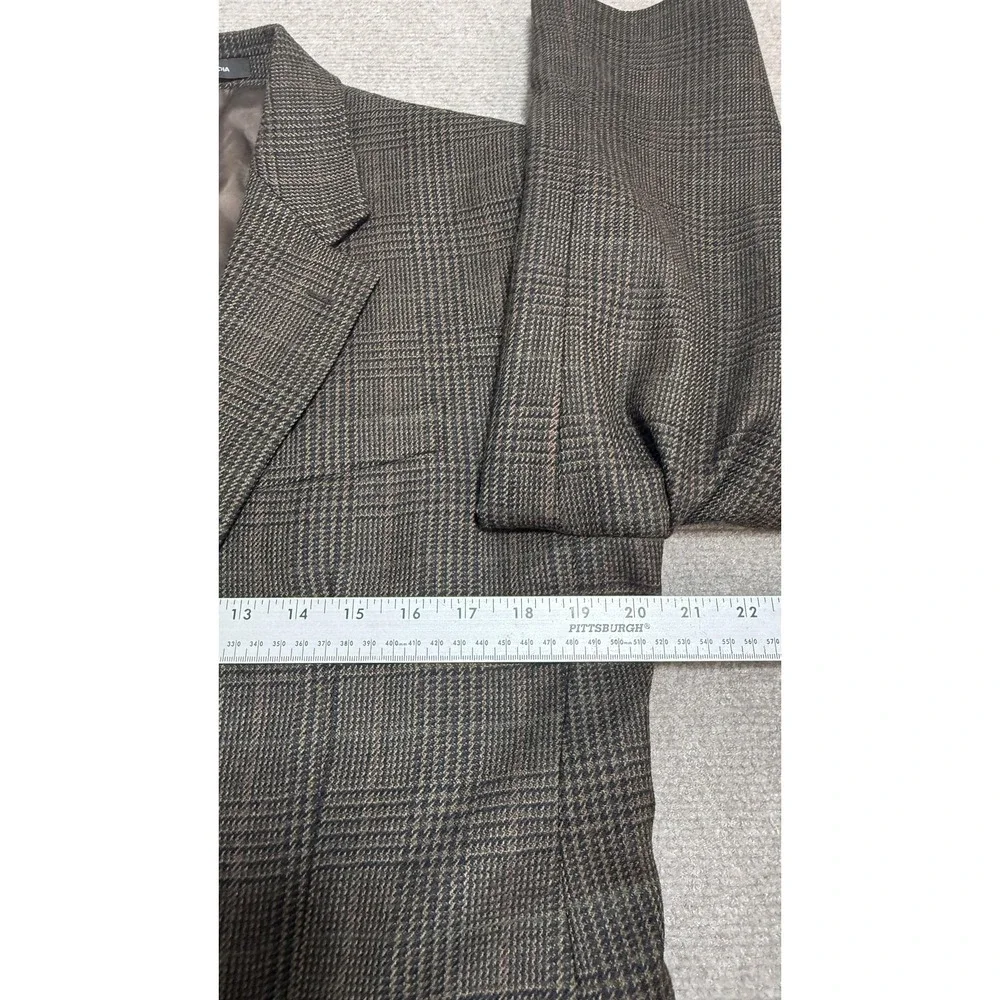 Lauren Ralph Lauren‎ Blazer Mens 38 Brown Wool Plaid Two Button Sport Coat Tweed